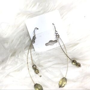 Green ball drop earrings